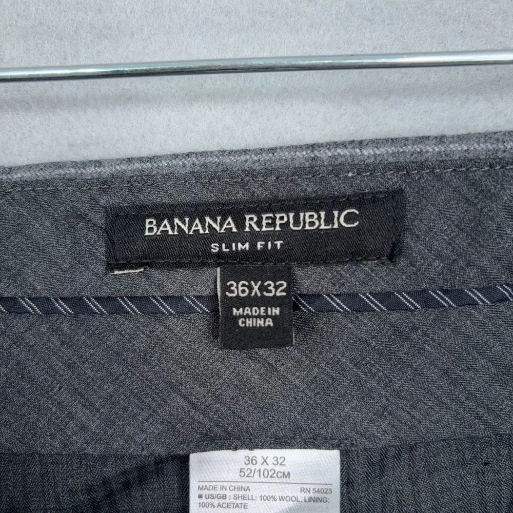 Banana Republic Dress Pants Mens 36x32 Pinstripe Slim Fit Wool Marzotto Business